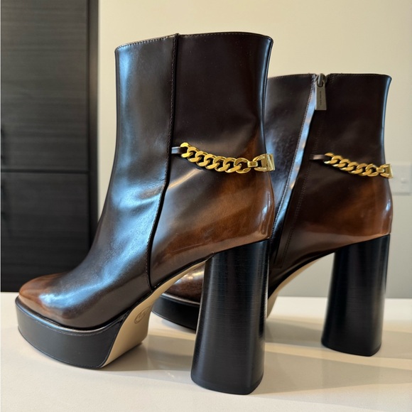 Michael Kors Carlisle Leather Platform Ankle Boots - Picture 2 of 5